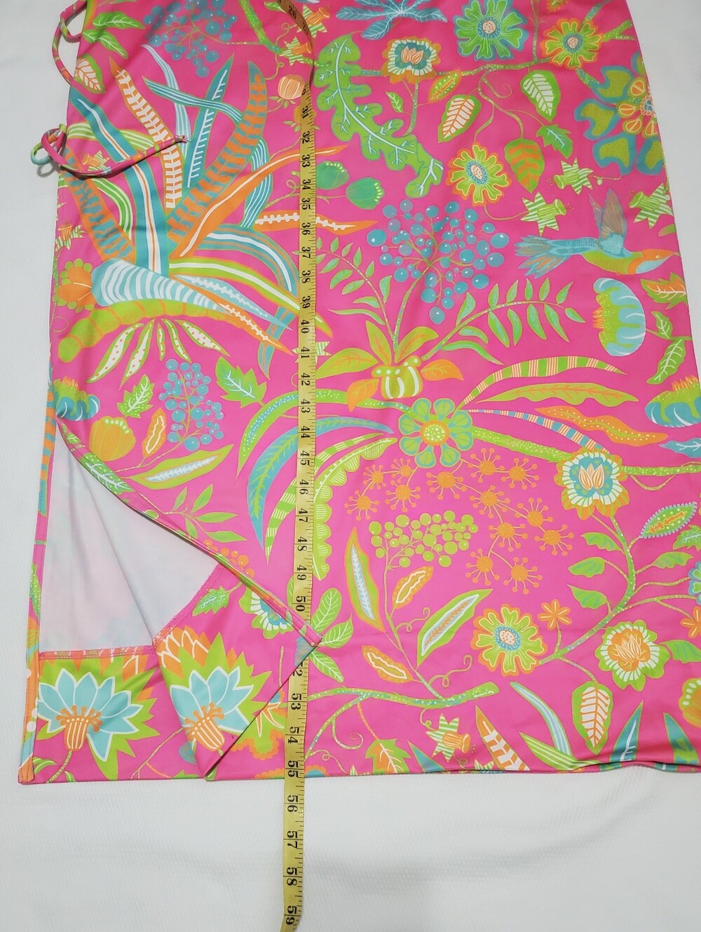 Gretchen Scott Jersey Side Tie Maxi Dress Hummingbird Heaven Pink Size Large - Picture 10 of 10